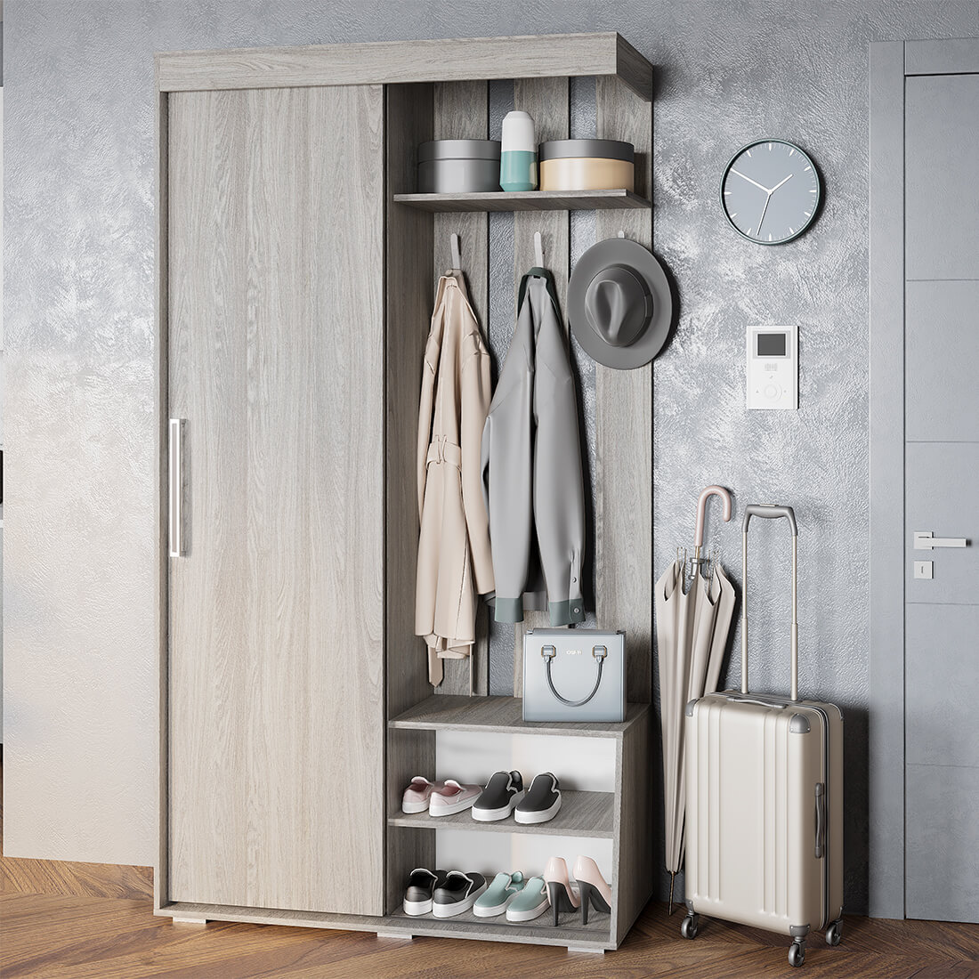 "Зара" Прихожая Ясень белый СНЯТО