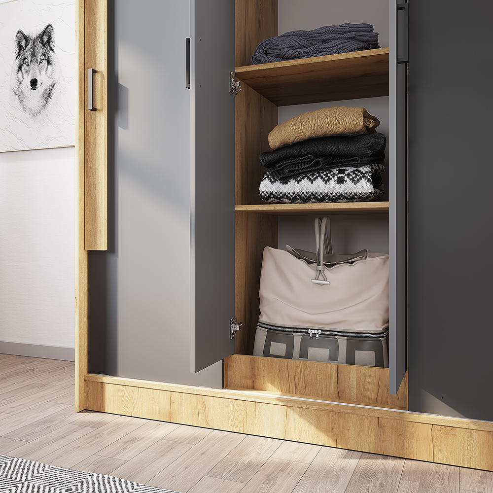 "Смарт" Шкаф-купе ШКК-06 (Крафт/графит)