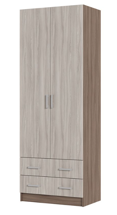 Шкаф 2х ств ДУЭТ  (0,8х2,2х0,5) ШИМО СВЕТЛ/ШИМО ТЕМН