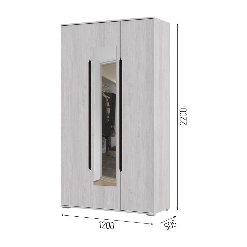 Спальня ВАЛЕНСИЯ ШК 012 шкаф 3х створчатый (1,2х2,2х0,5) АНКОР