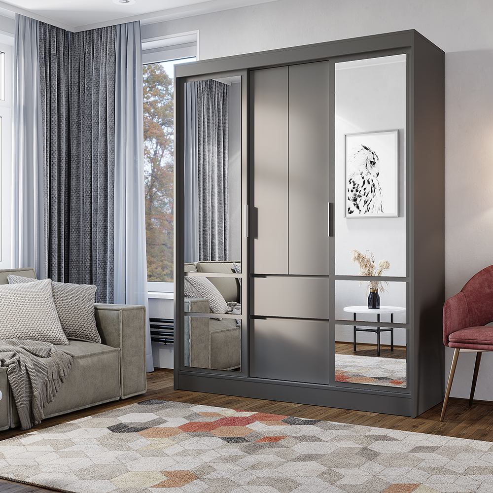 "Симпл" Шкаф-купе ШКК-06  Графит