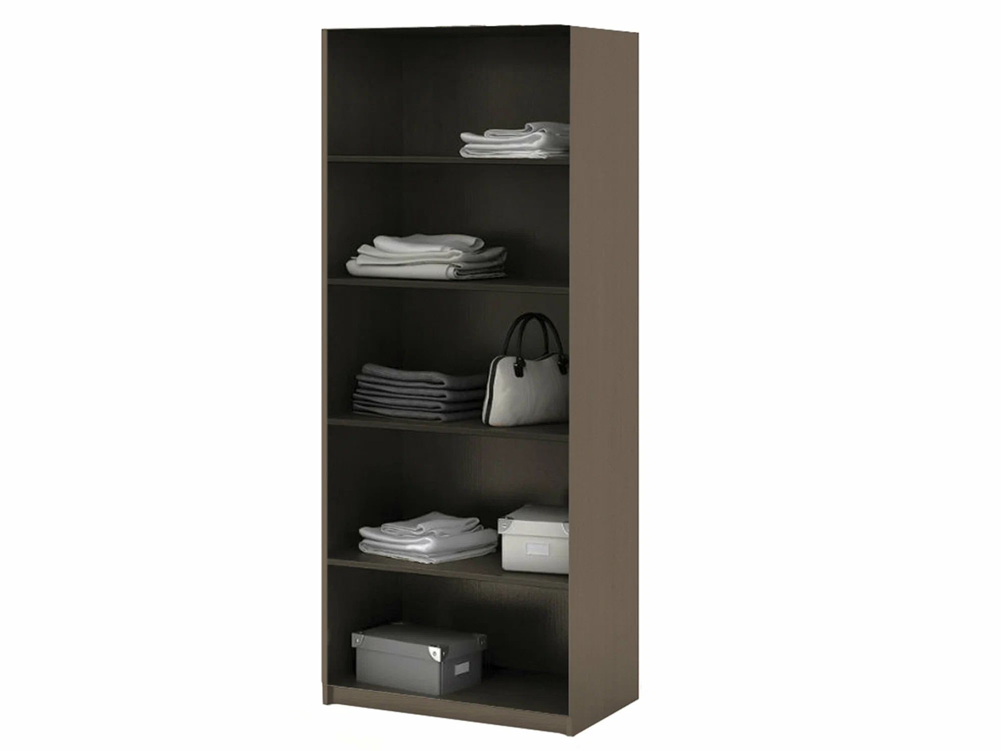 Спальня БАСЯ ШК 555 шкаф полки (0,8х2,02х0,506) фасад ШИМО СВЕТЛ/корпус ШИМО ТЕМН