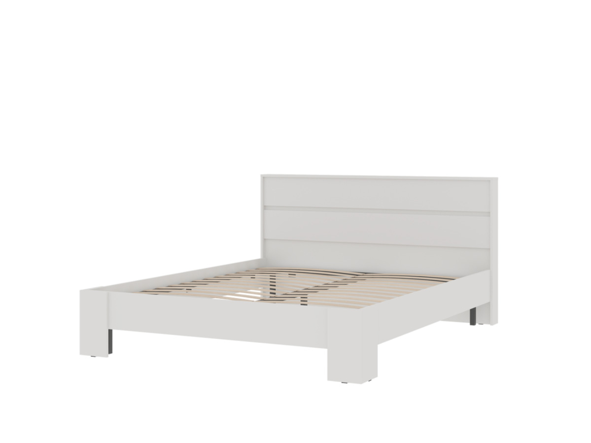 ХЕЛЕН КР 03 Кровать 1.6х2.0 (1,670х0,928х2,114)ФАСАД БЕЛЫЙ/КОРПУС БЕЛЫЙ