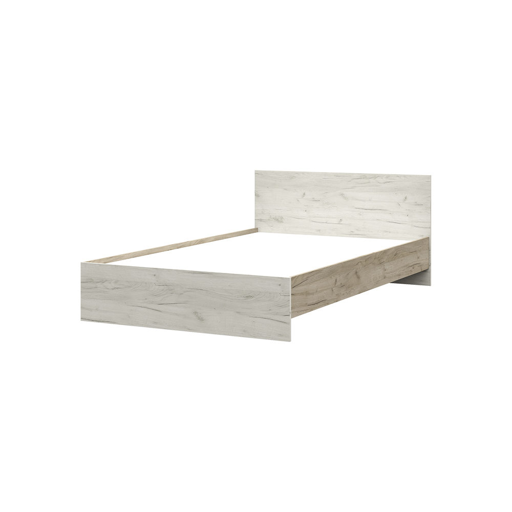 Спальня БАСЯ КР 556 кровать (1,252х0,7х2,032) фасад ДУБ КРАФТ БЕЛЫЙ/корпус ДУБ КРАФТ СЕРЫЙ