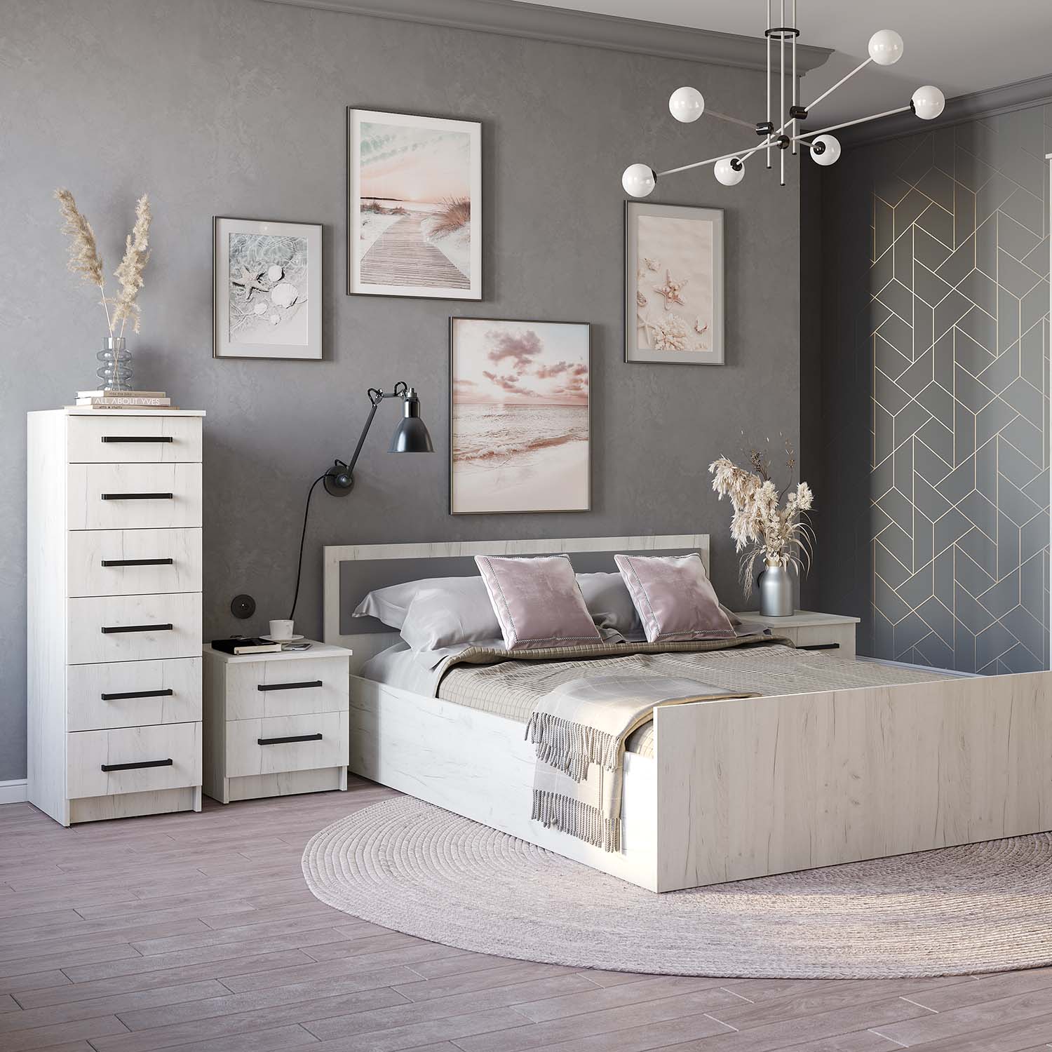 "Фиеста" Тумбы дуб крафт белый						