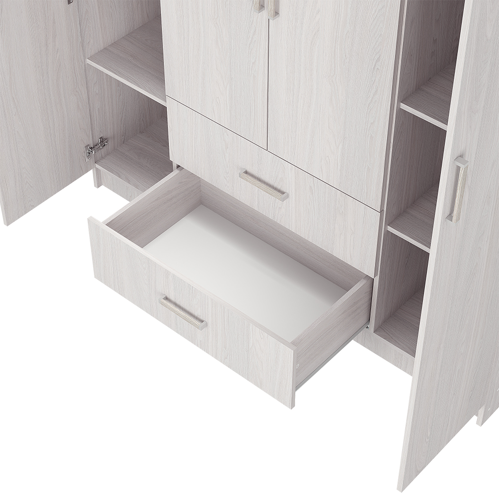 "Титан" шкаф 4-х створчатый Ясень белый