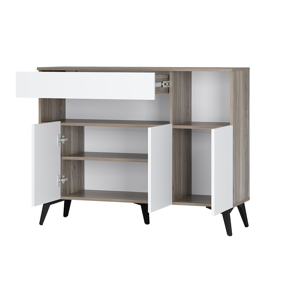 "Ева" Комод КМ-11(Дуб смоки/белый) 