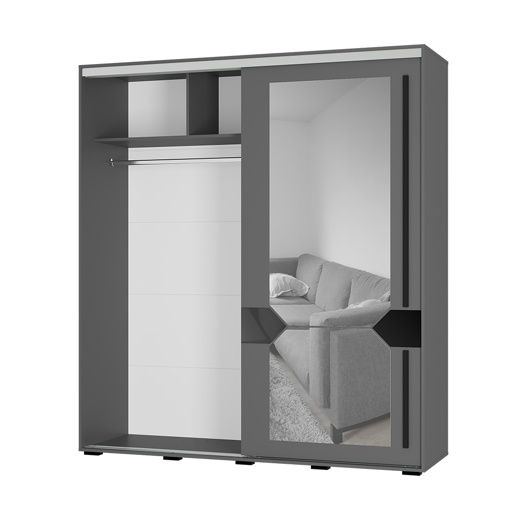 Шкаф-купе "Крафт-9"  ГРАФИТ