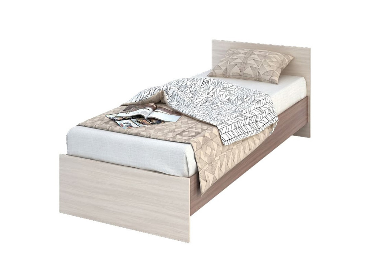 Спальня БАСЯ КР 554 кровать (0,852х0,7х2,032) фасад ШИМО СВЕТЛ/корпус ШИМО ТЕМН