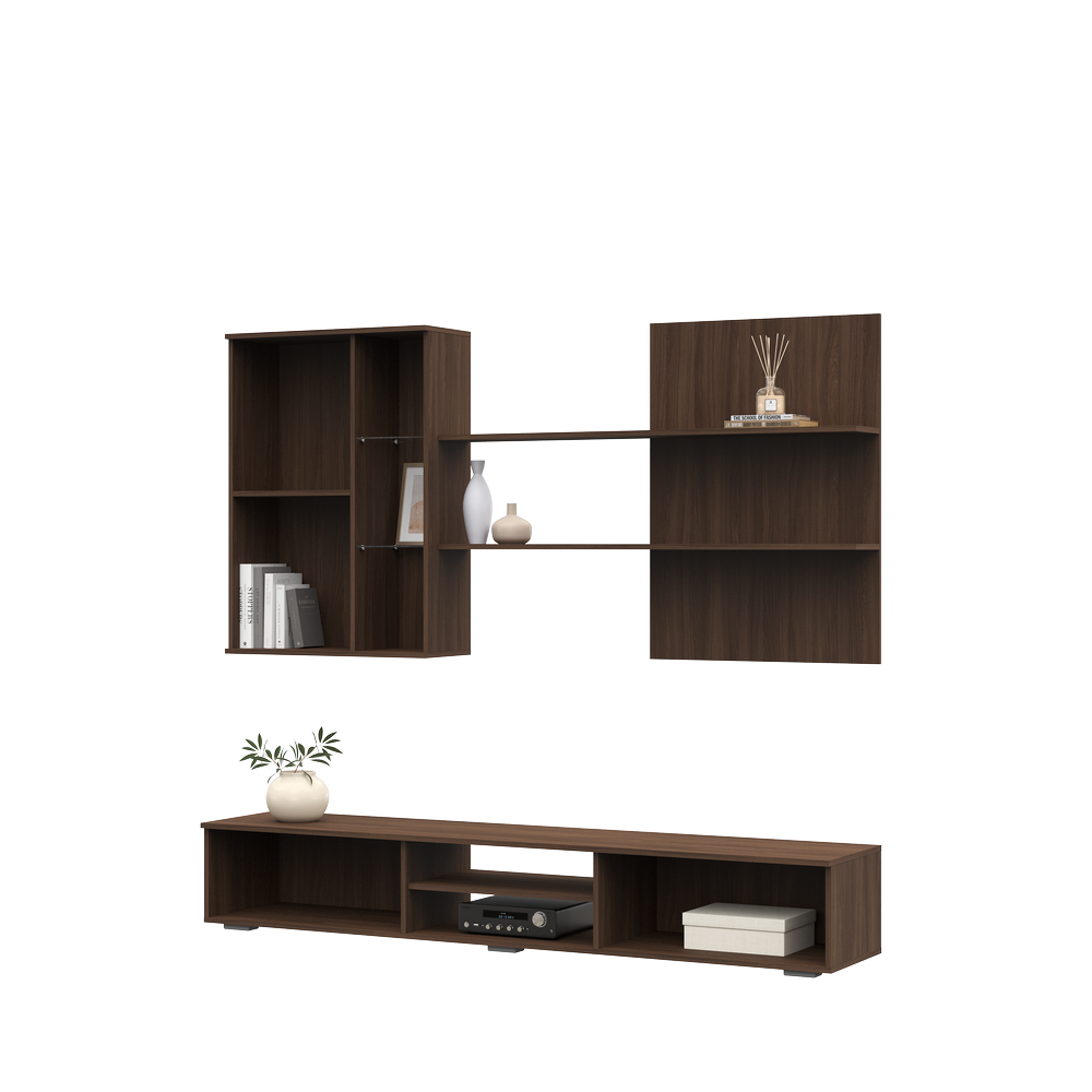 ИНГРИД гостиная (2,0х0,32х0,427, 2,0х0,97х0,3) ШИМО ТЕМН/ШИМО ТЕМН СНЯТО