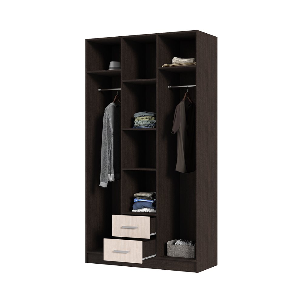 Спальня Шкаф 3х створчатый ГАРМОНИЯ ШК 601 М (1,2х2,2х0,5) фасад БЕЛФОРТ/корпус ВЕНГЕ