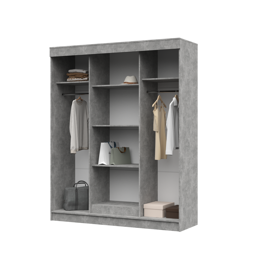 ГАММА ШК 01 Шкаф-купе (1,598х2,1х0,52) ДУБ КРАФТ БЕЛЫЙ/АТЕЛЬЕ СВЕТЛЫЙ