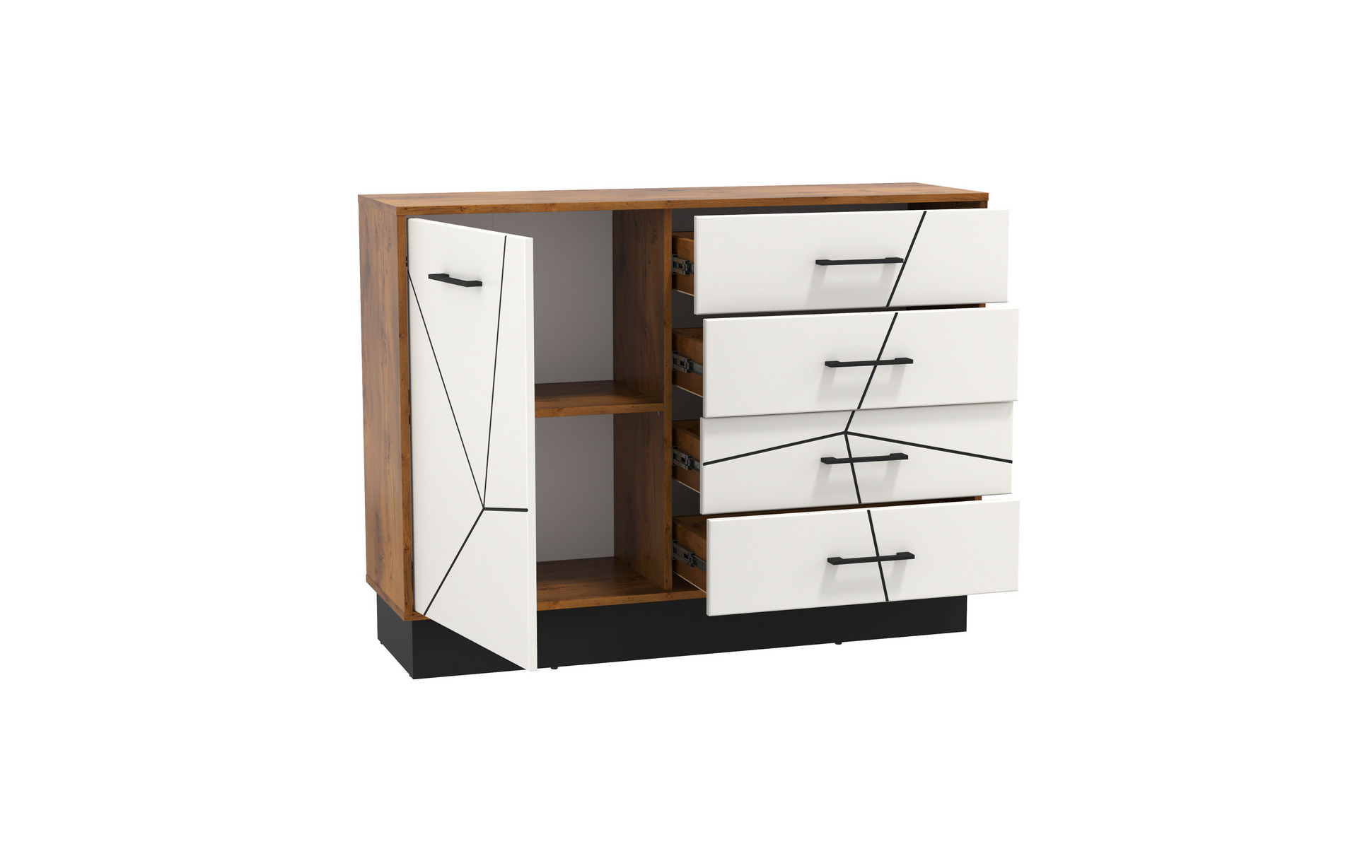 54.08 Комод "Гамма" (ш.1200) Таксония/Белый