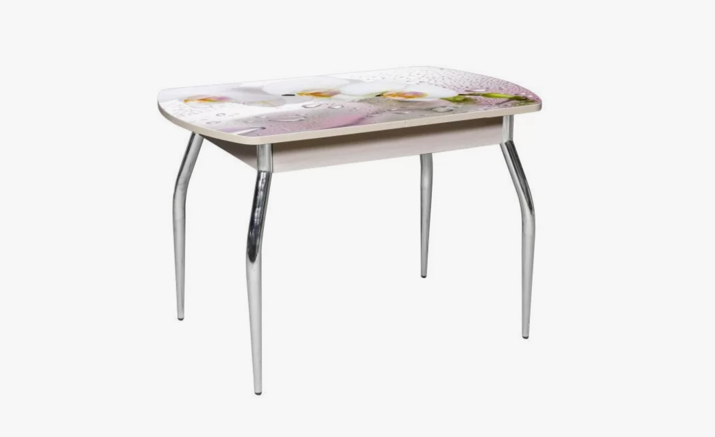 "Грация 1,2" Стол НЕ  раздвижной 1,20 х 0,8 (Белый) ДЕРЕВО  опора изогнутая 