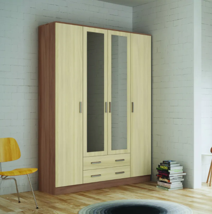 Шкаф 4х ств КВАДРО  (1,6х2,2х0,5) ШИМО СВЕТЛ/ШИМО ТЕМН