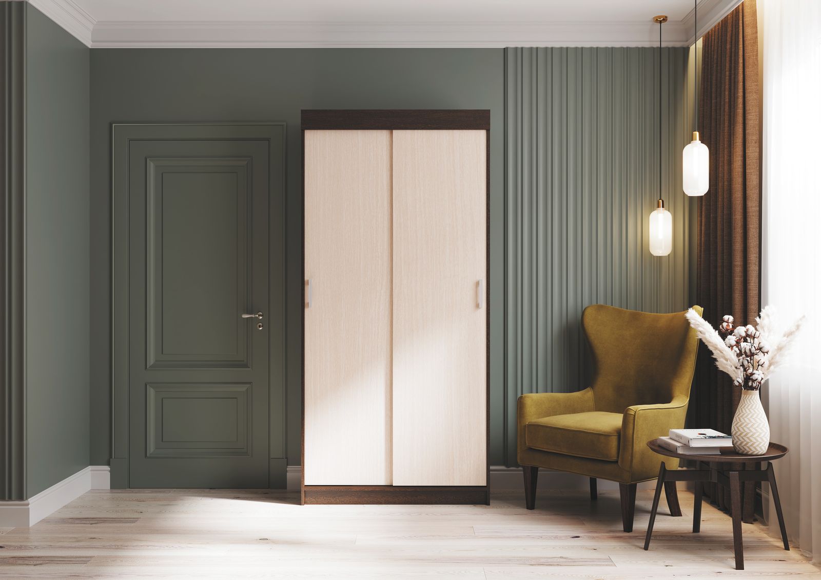 Шкаф купе ЕВРО (1,0х2,1х0,416) БЕЛФОРТ/ВЕНГЕ