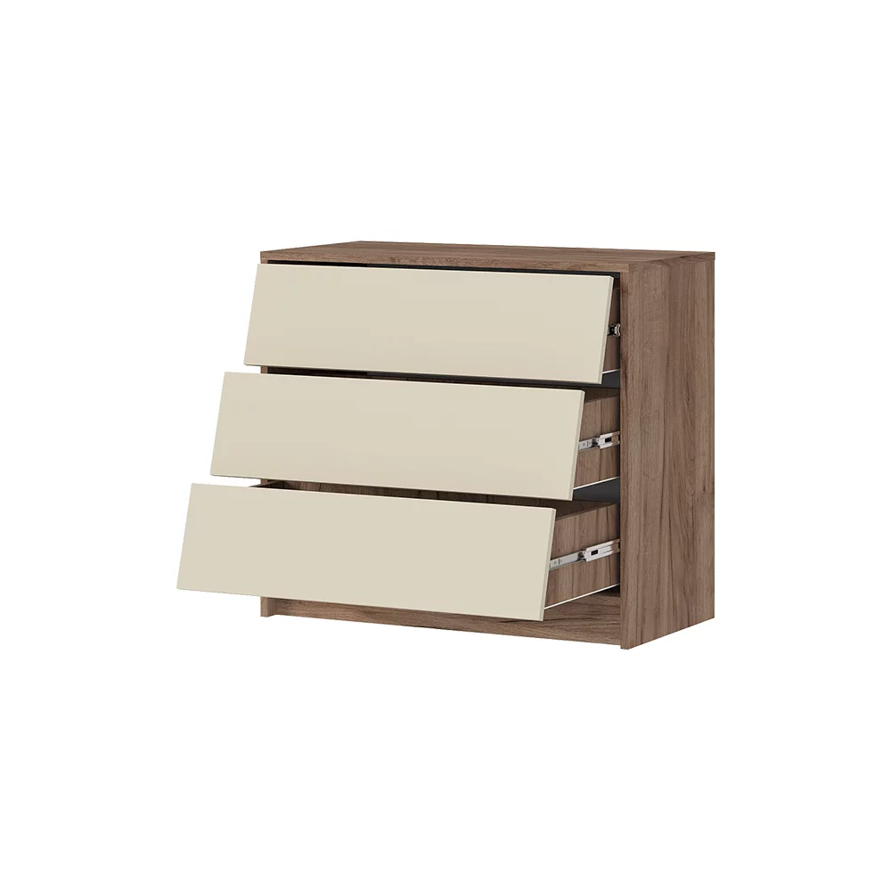 РЕЙН КМ 02 Комод 800 (800х720х400)Фасад КАШЕМИР/Корпус ДУБ КРАФТ ТАБАЧНЫЙ