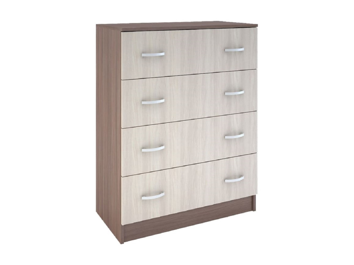 Спальня БАСЯ КМ 554-М комод 4 ящика (0,8х0,79х0,41) фасад ШИМО СВЕТЛ/корпус ШИМО ТЕМН