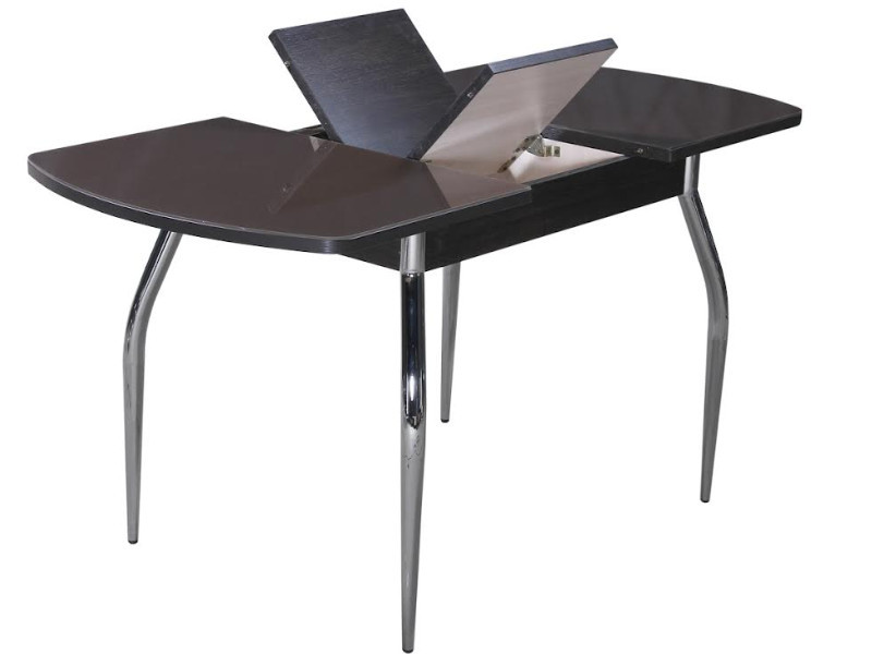 "Грация 1,45" Стол  раздв.(1,1*1,45*0,7) ХРОМ (Венге) Опора изогнутая 