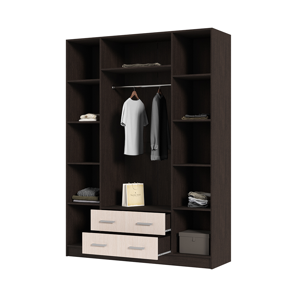 Спальня Шкаф 4х створчатый ГАРМОНИЯ ШК 602  М (1,6х2,2х0,5) фасад БЕЛФОРТ/корпус ВЕНГЕ