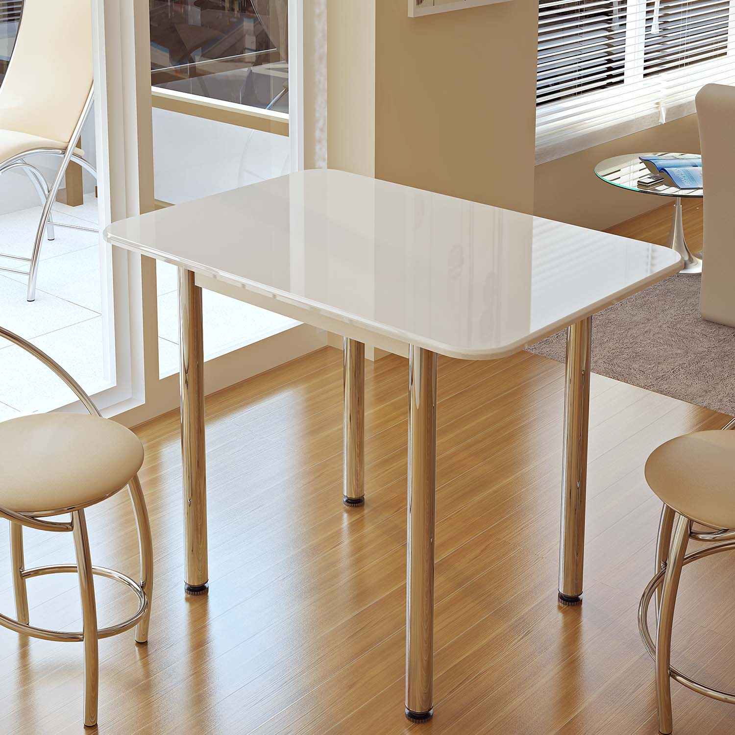 Стол обеденный Белый глянец (1000*700*750) "BTS"