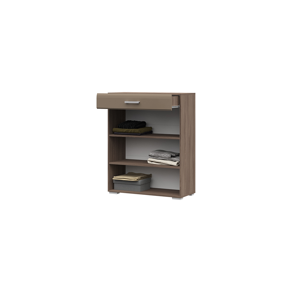 Прихожая ВЕГАС комод  (0,8х0,998х0,350) фасад МДФ КОФЕ С МОЛОКОМ/корпус ШИМО ТЕМН СНЯТО