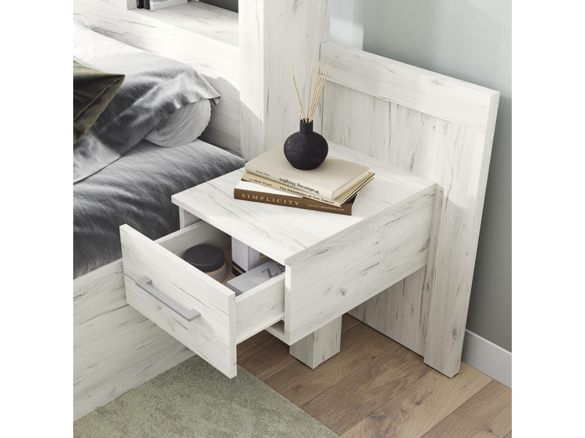 ГРАНД Тумба прикроватная (0,450 х0,694х0,470)Дуб крафт Белый СНЯТО