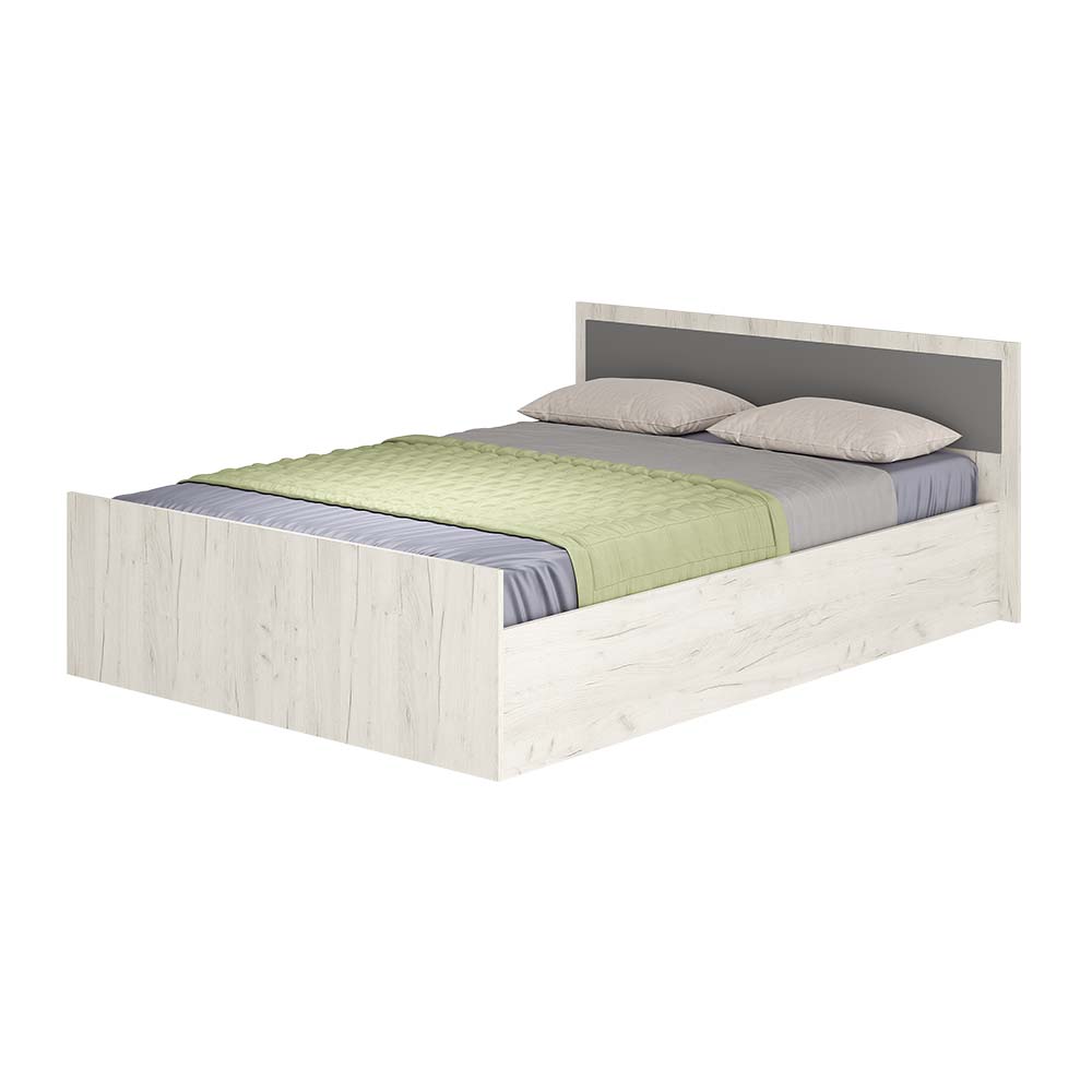 "Фиеста" кровать 1,2м LIGHT дуб крафт белый