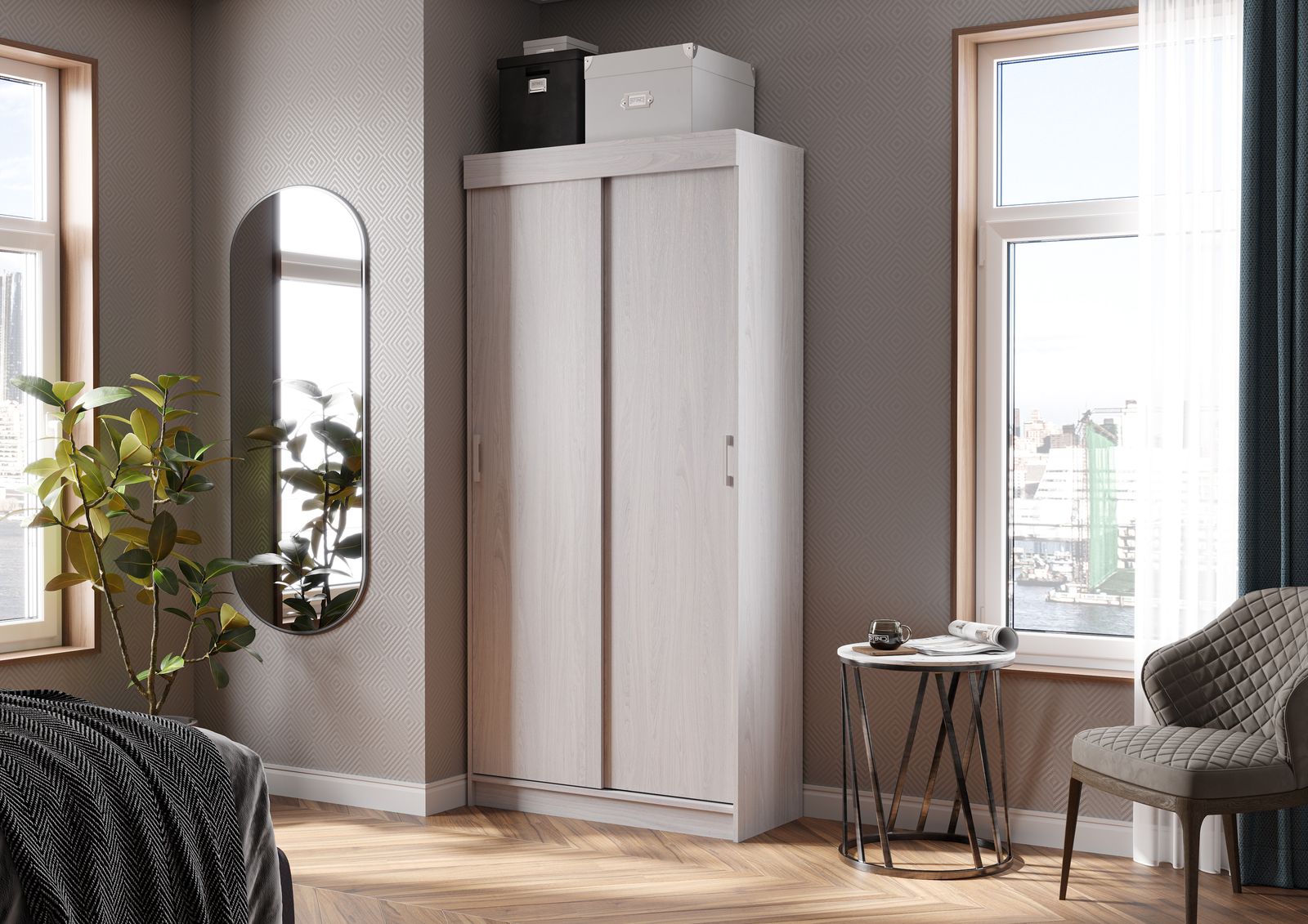 Шкаф купе ЕВРО (1,0х2,1х0,416) АНКОР/АНКОР