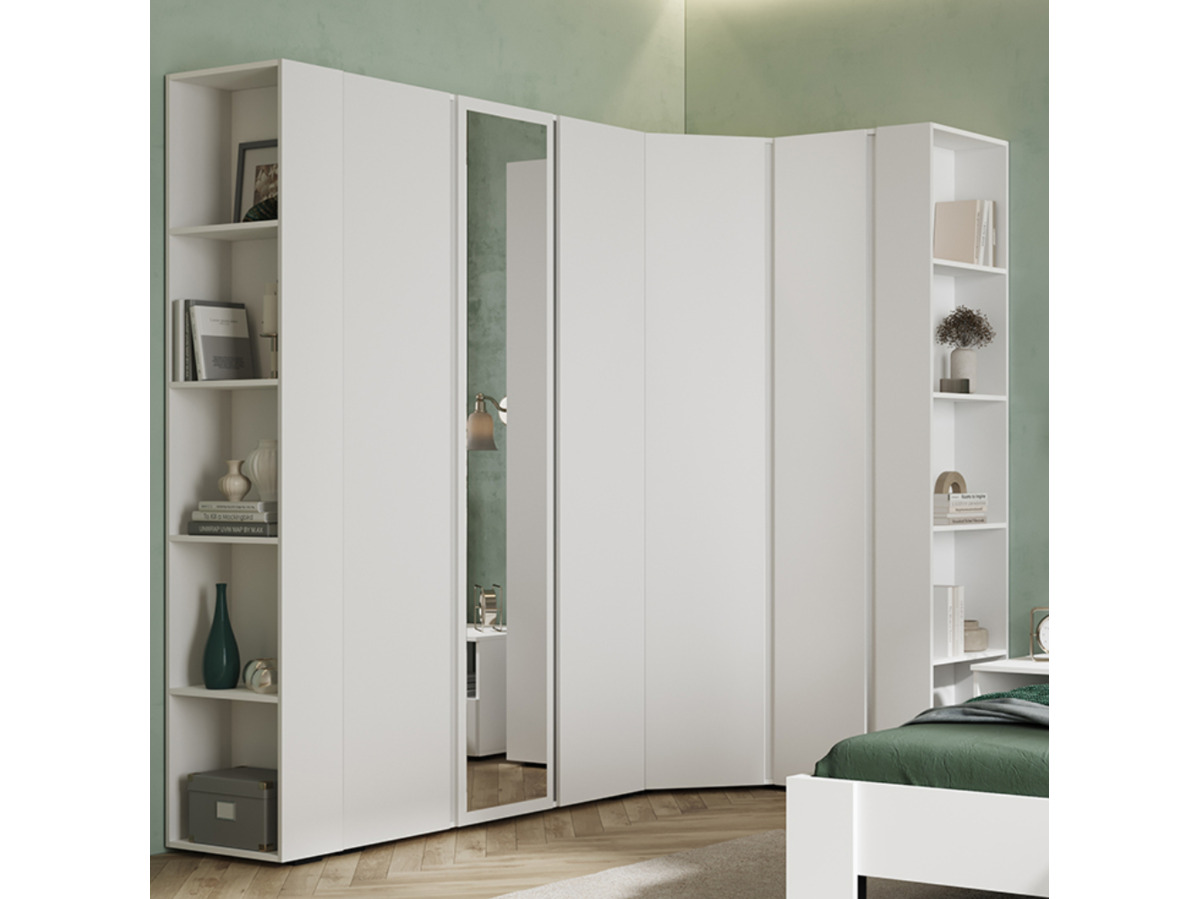 ХЕЛЕН СТЛ 01 Стеллаж (0,200х2,100х0,460)ФАСАД БЕЛЫЙ/КОРПУС БЕЛЫЙ