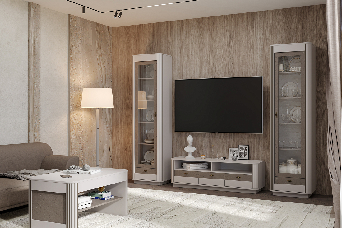 Шкаф витрина 34.06 "Фантазия" (кашемир / дуо / Kroning кашемир патина)