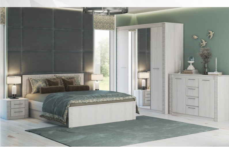  " Капелла" МДФ шкаф 3-х створчатый без заеркал ( 1430*2184*649) 