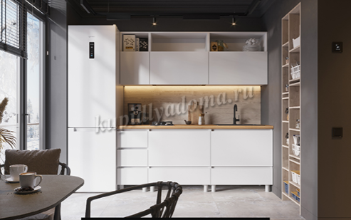 КУХНЯ 2,0 ХЕЛЕН (2,0х2,168х0,6)Фасад БЕЛЫЙ/Корпус БЕЛЫЙ