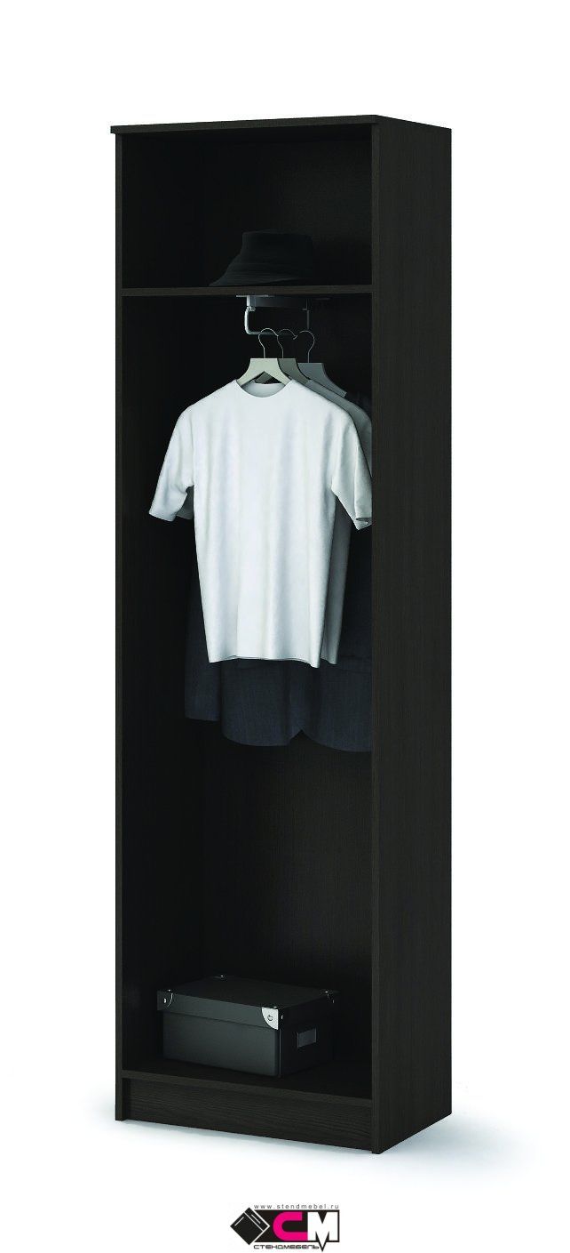 Прихожая МАШЕНЬКА ШК 203 шкаф скалка (0,6х2,02х0,376) фасад БЕЛФОРТ/корпус ВЕНГЕ