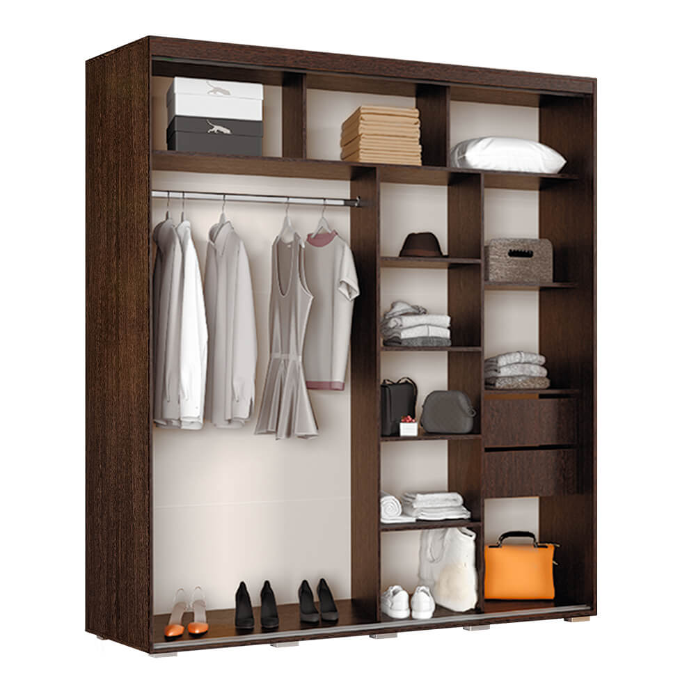 Шкаф-купе "Крафт-6" (1962х2176х591) ВЕНГЕ 