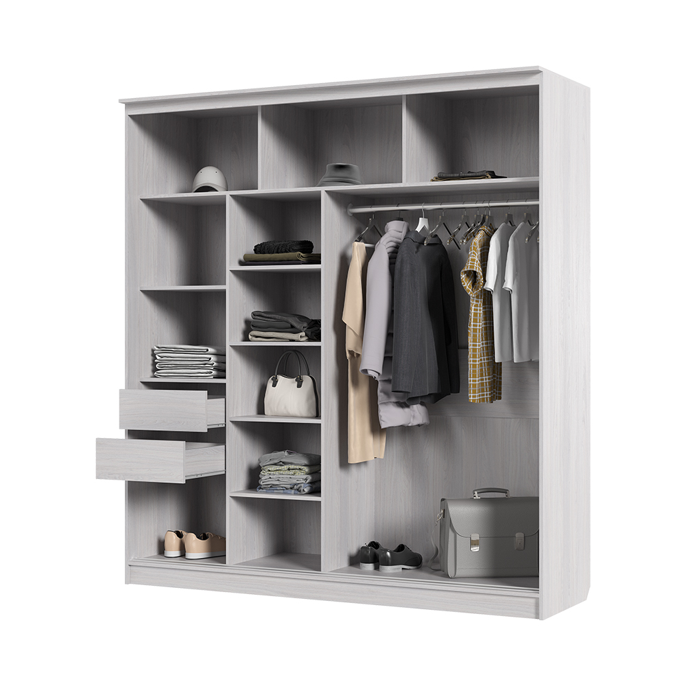 Шкаф купе ОЛИМП 1  (2,0х2,2х0,65) зеркало,лакобель АНКОР/АНКОР