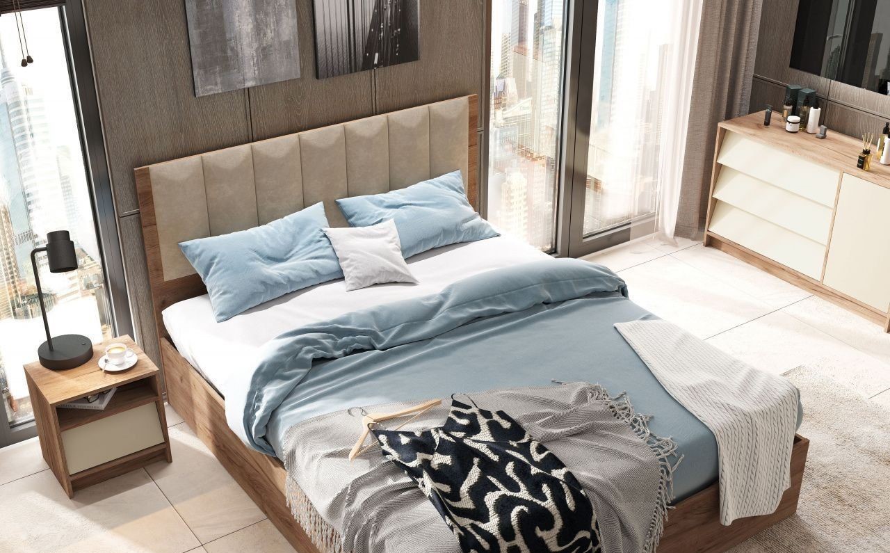 РЕЙН КМ 01 Комод 1200 (1200х720х400)Фасад КАШЕМИР/Корпус ДУБ КРАФТ ТАБАЧНЫЙ