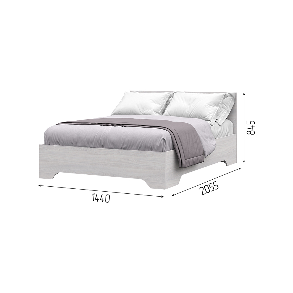 Спальня ВАЛЕНСИЯ КР 011 кровать 1,4х2,0 с ортопедом (1,44х0,85х2,06) АНКОР