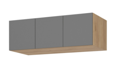 ЛИОН АН-02 Антресоль 1200 Фасад ГРАФИТ СЕРЫЙ/Корпус ДУБ КРАФТ ЗОЛОТО