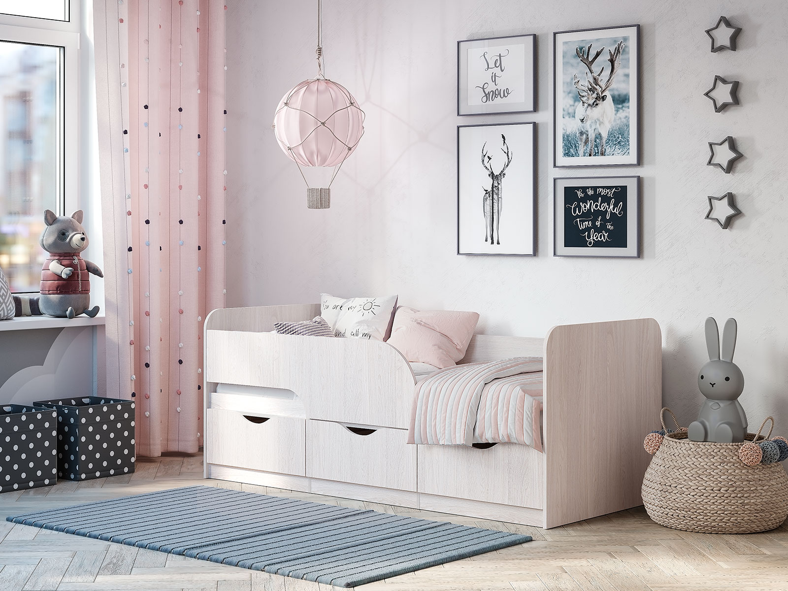 Кровать "Стандарт" КР-022  ЯСЕНЬ БЕЛЫЙ