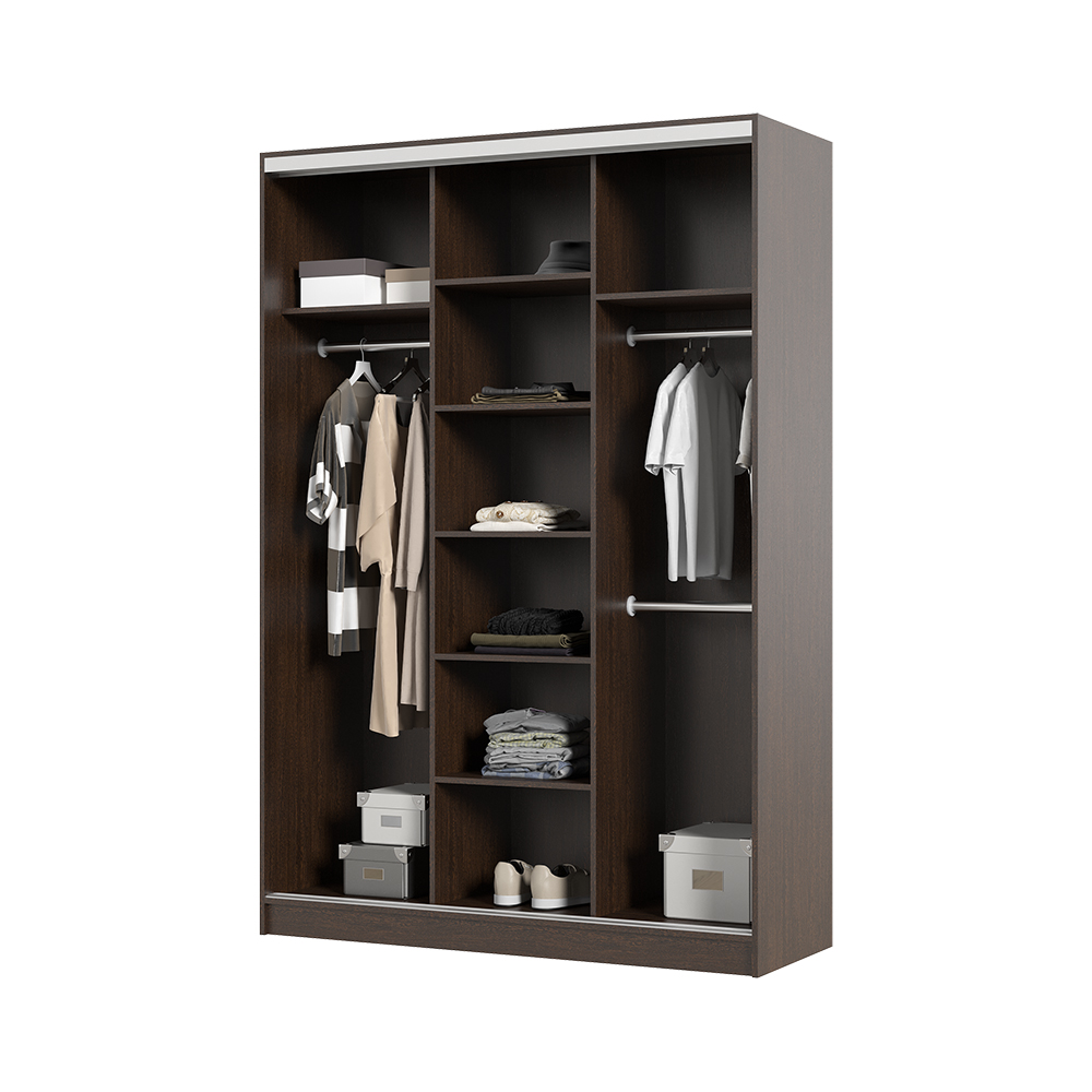 Шкаф купе АЛЬЯНС 1,5 м (1,5х2,2х0,61) ВЕНГЕ/ВЕНГЕ 