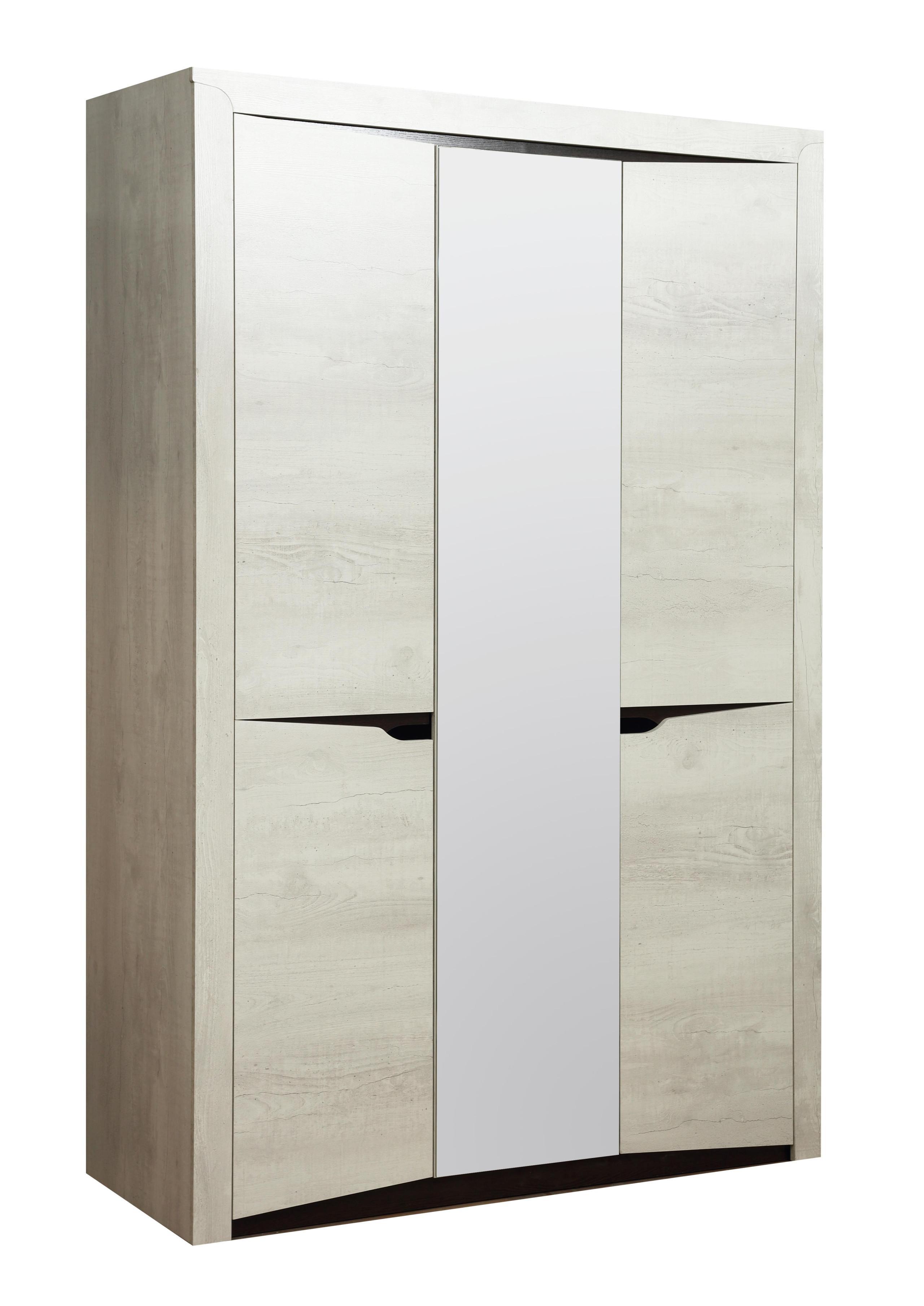 33,02 "Лючия" Шкаф для одежды 3-х дв. (бетон пайн белый/венге/белый)
