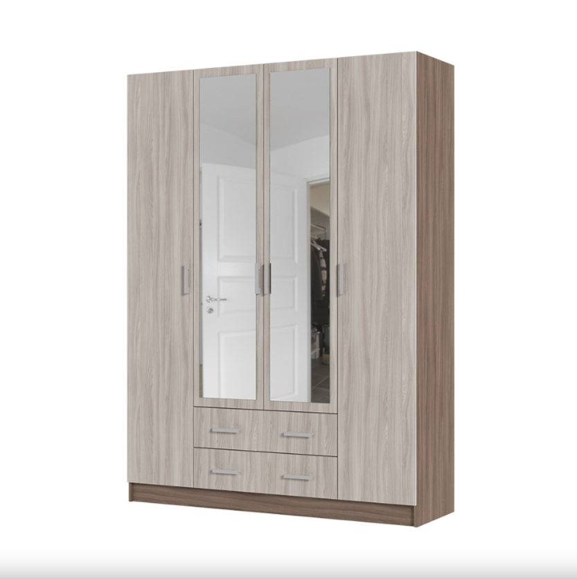 Шкаф 4х ств КВАДРО  (1,6х2,2х0,5) ШИМО СВЕТЛ/ШИМО ТЕМН