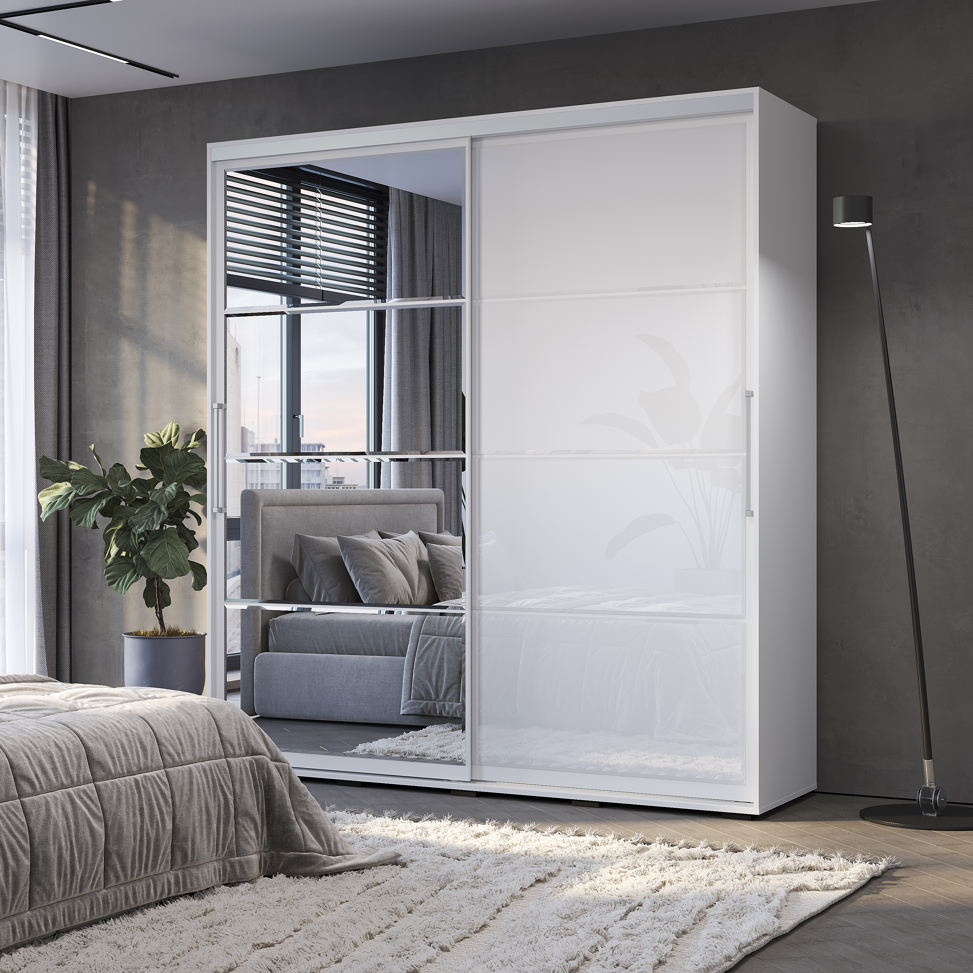 Шкаф-купе "Крафт-6" (1962х2176х591)  БЕЛЫЙ