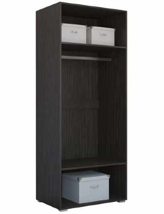 Спальня ВЕГАС шкаф 2-х створчатый (0,8х2,0х0,57) фасад МДФ БЕЛЫЙ ГЛЯНЕЦ/корпус ВЕНГЕ