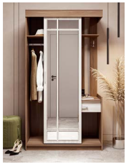 Прихожая ПАРМА  (1,124х2,2х0,562) ШИМО СВЕТЛ/ШИМО ТЕМН  СНЯТО