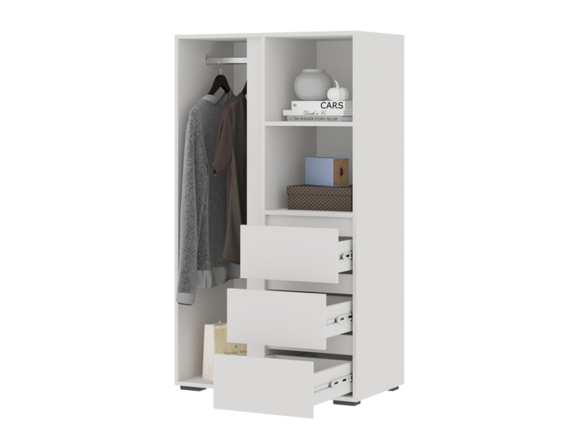 ХЕЛЕН ШК 03 Шкаф (0,802х1,414х0,460)ФАСАД БЕЛЫЙ/КОРПУС БЕЛЫЙ