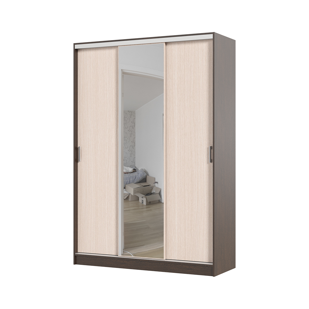 Шкаф купе АЛЬЯНС 1,5 м (1,5х2,2х0,61) БЕЛФОРТ/ВЕНГЕ