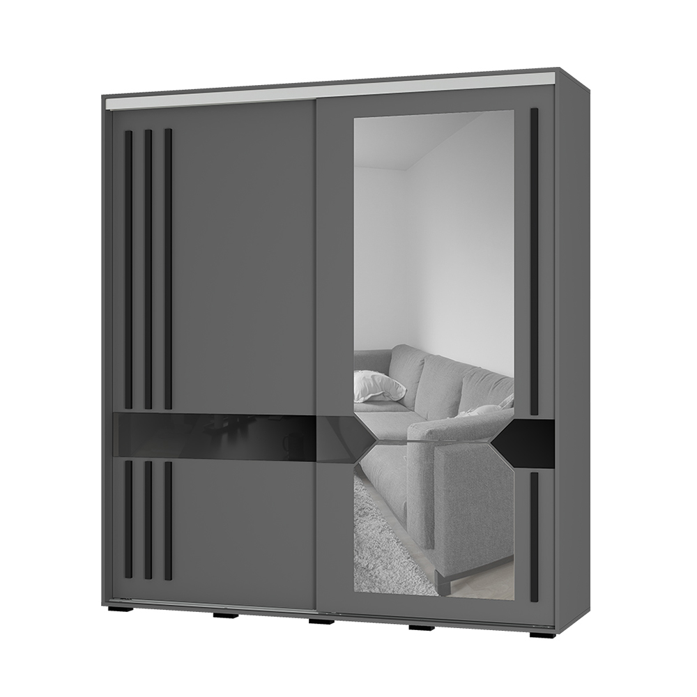 Шкаф-купе "Крафт-9"  ГРАФИТ