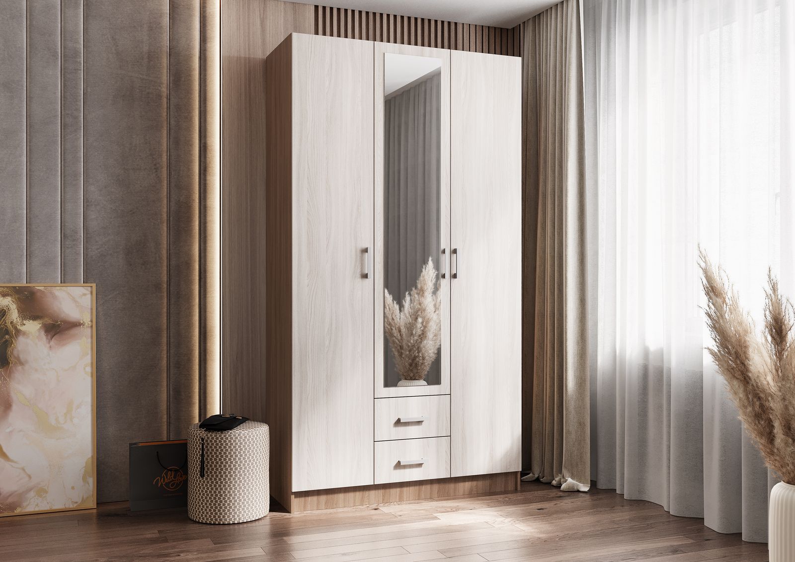 Шкаф 3х ств ТРИО  (1,2х2,2х0,5) ШИМО СВЕТЛ/ШИМО ТЕМН